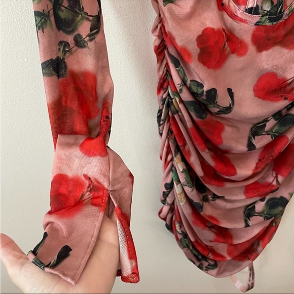 House of CB ‘Adanna’ Rose Print Corset Mini Dress NWOT - Picture 4 of 13